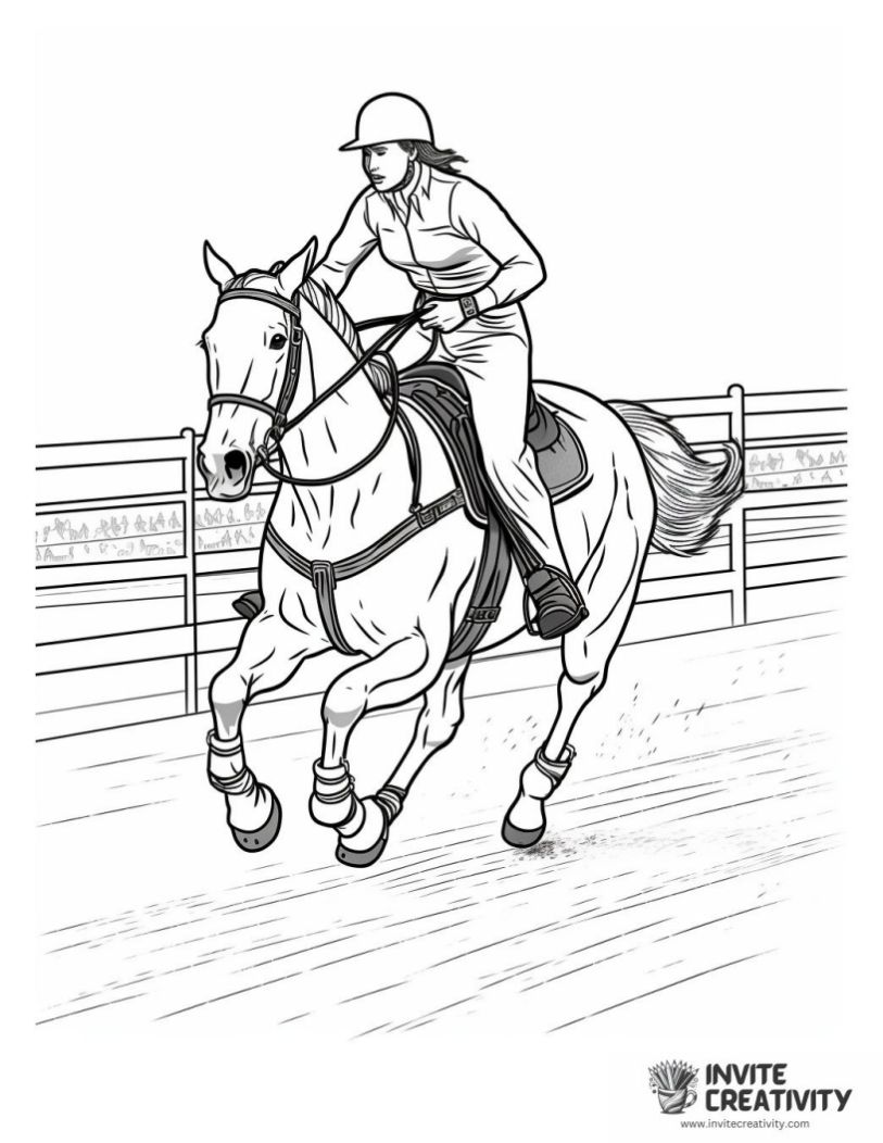 coloring sheet of rodeo sport