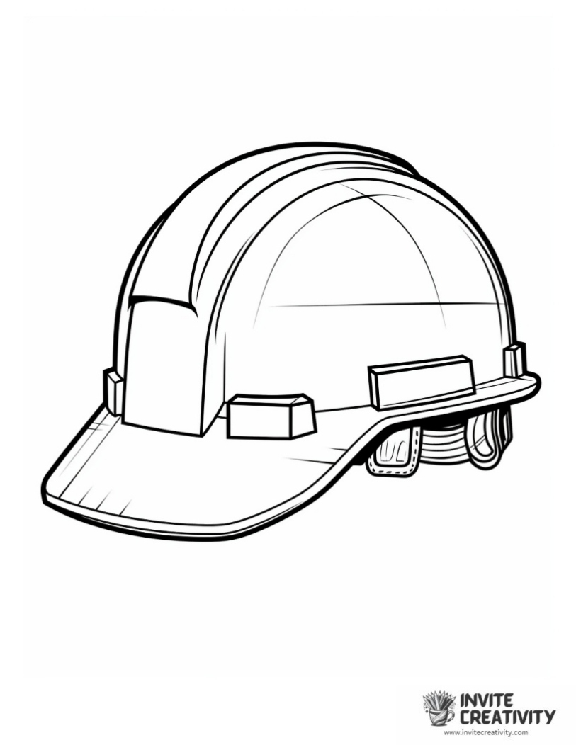 coloring sheet of simple construction hat