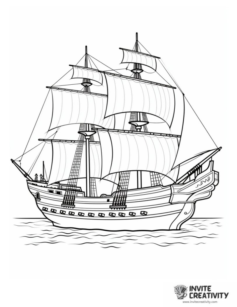 columbus ship coloring sheet