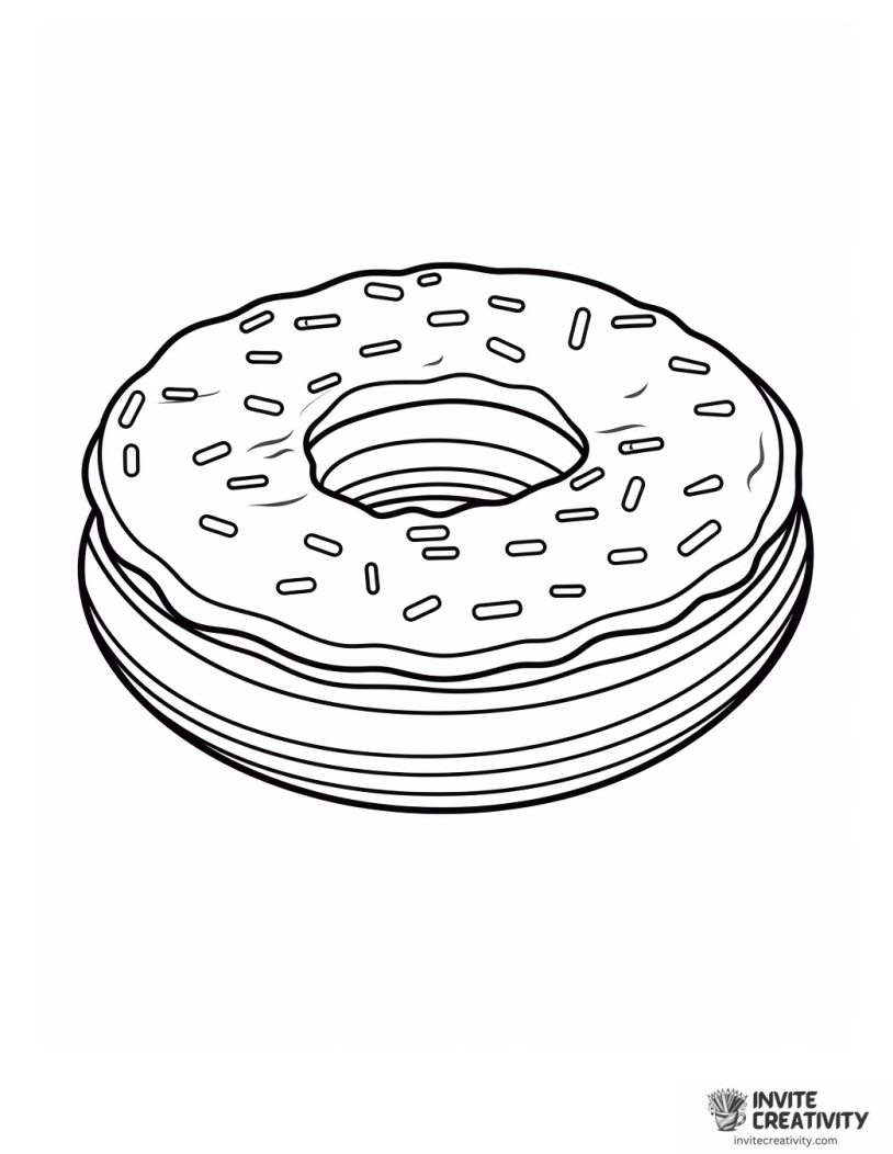 complex donut design coloring sheet