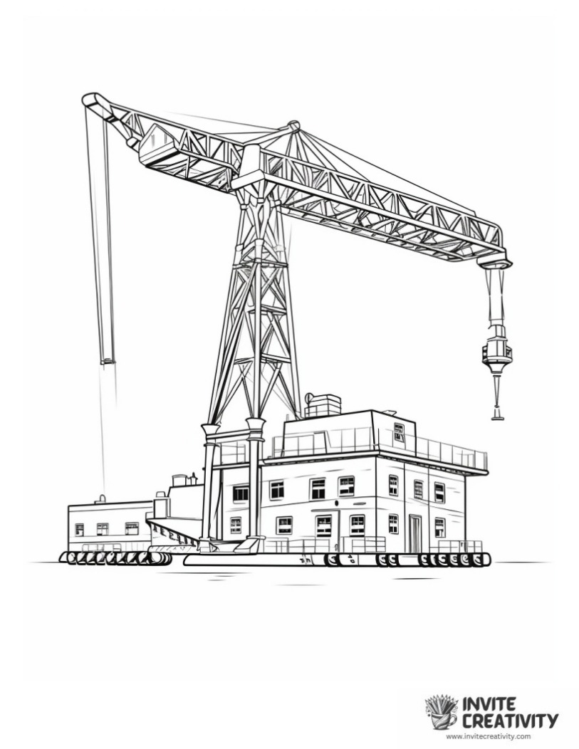 construction crane coloring page