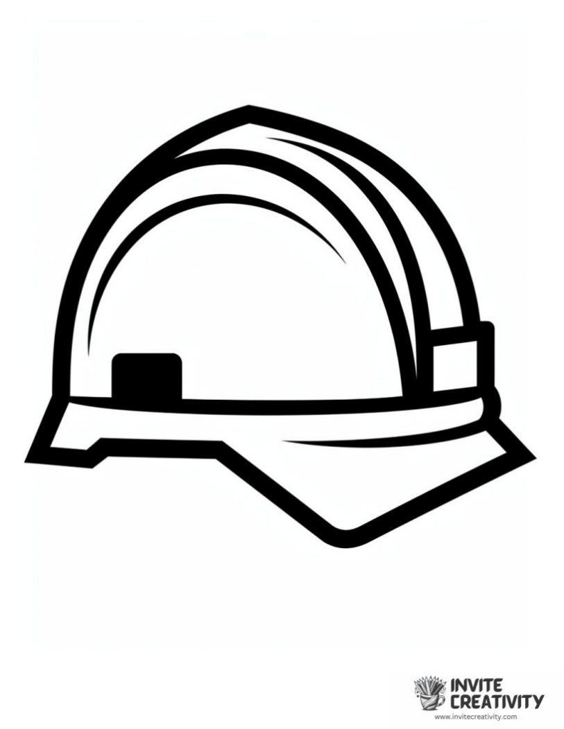 construction hat easy to color for preschool