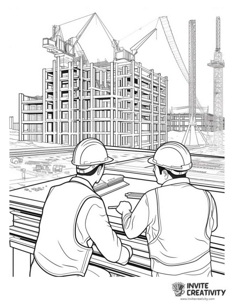 construction job page to color