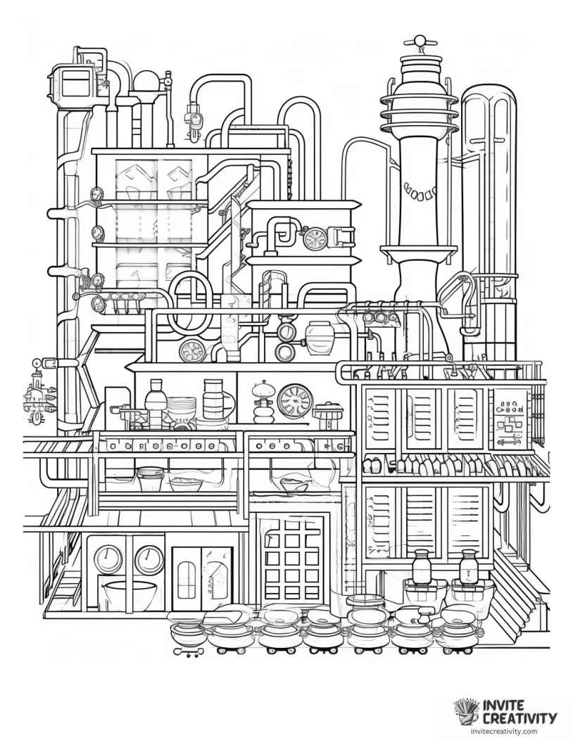 cookie factory coloring page