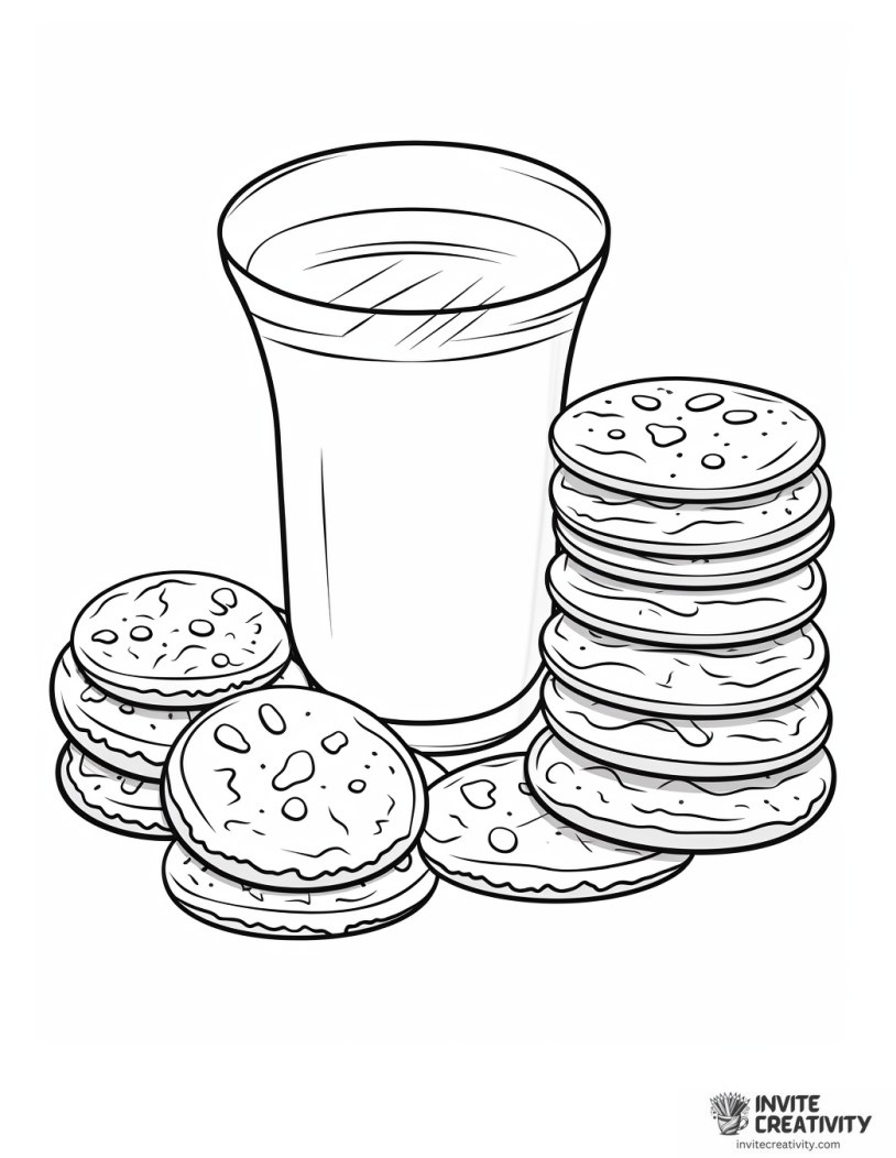 cookies and milk coloring sheet