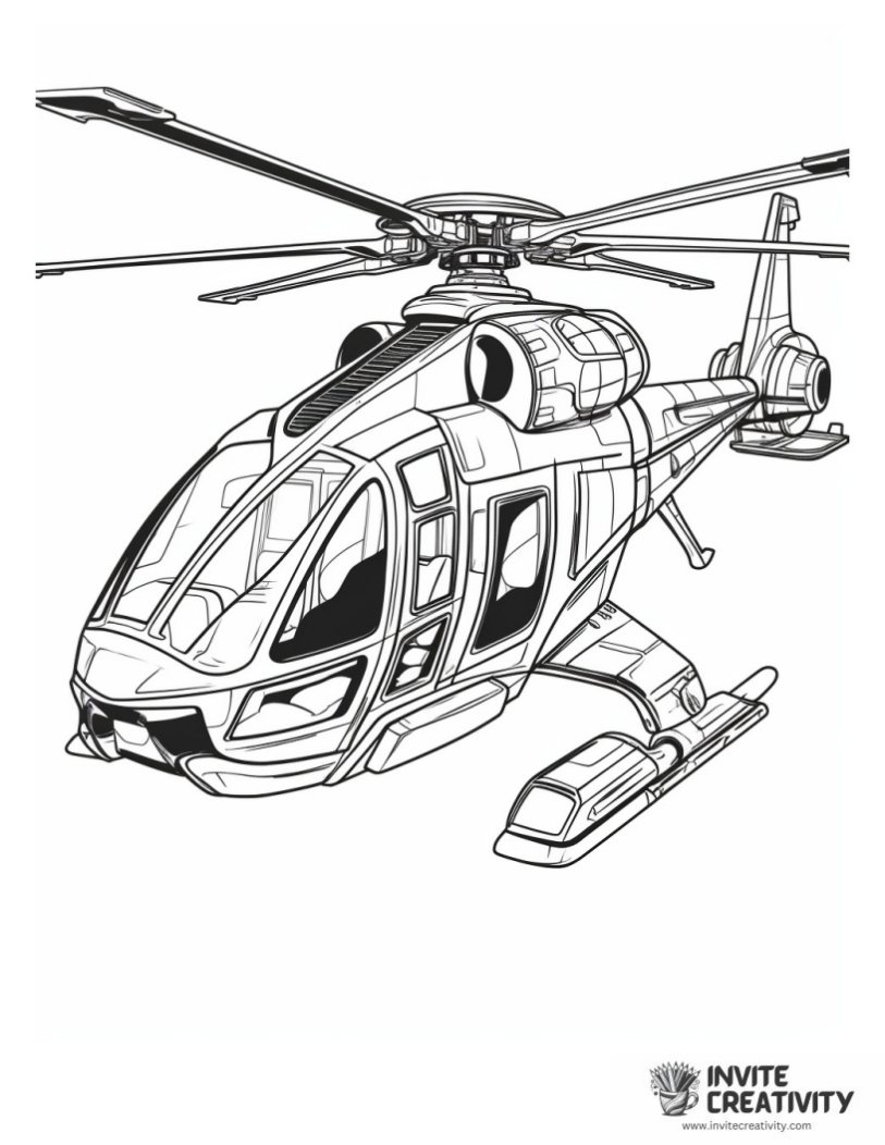cool helicopter to color