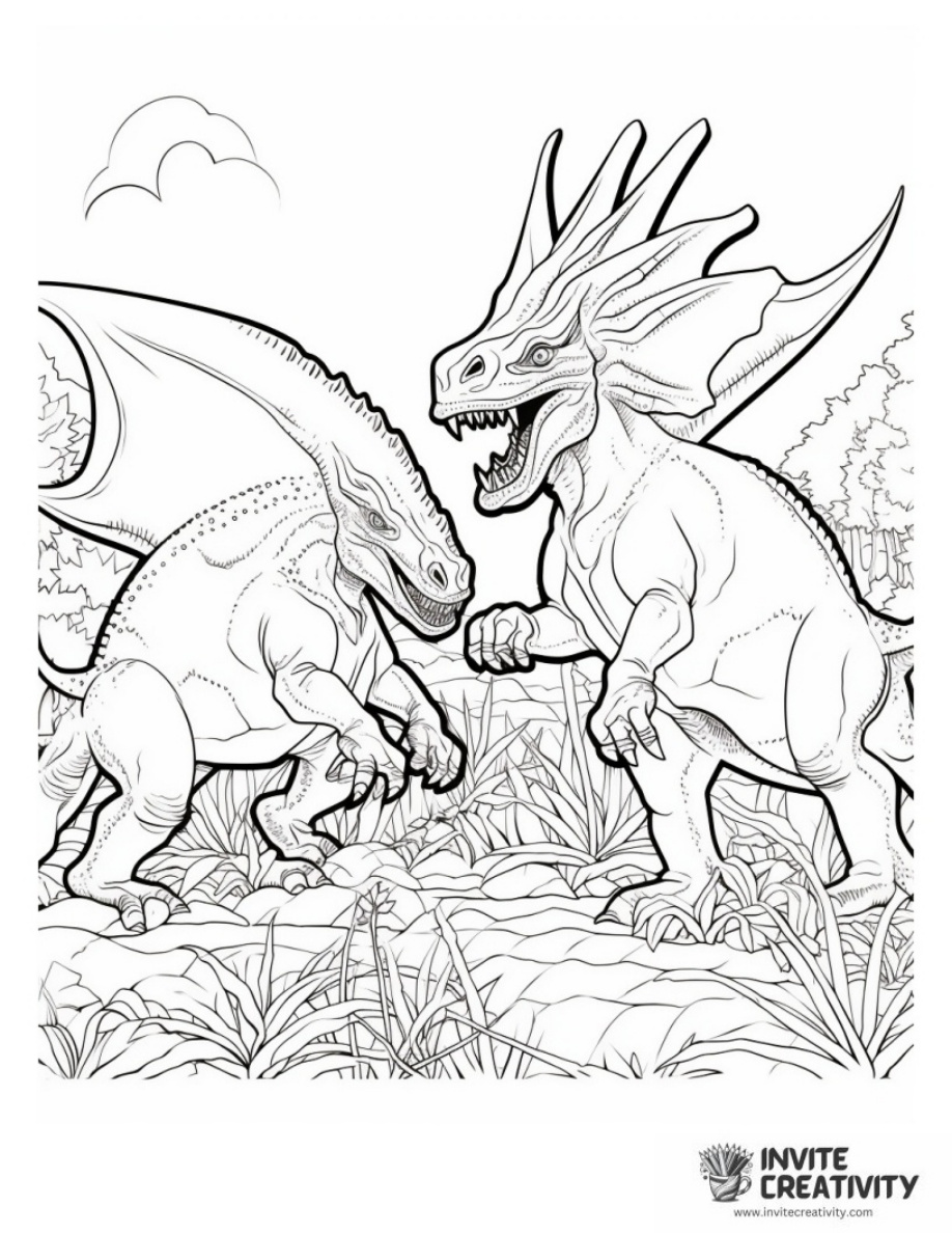 Cool Triceratops Fighting