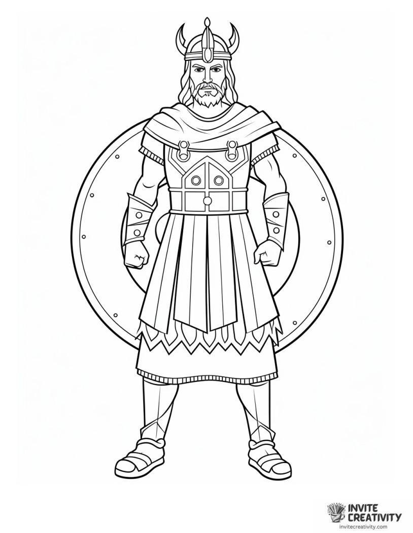 cool viking drawing to color