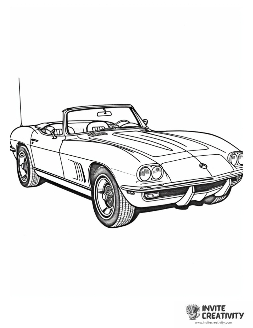 corvette drawing to color