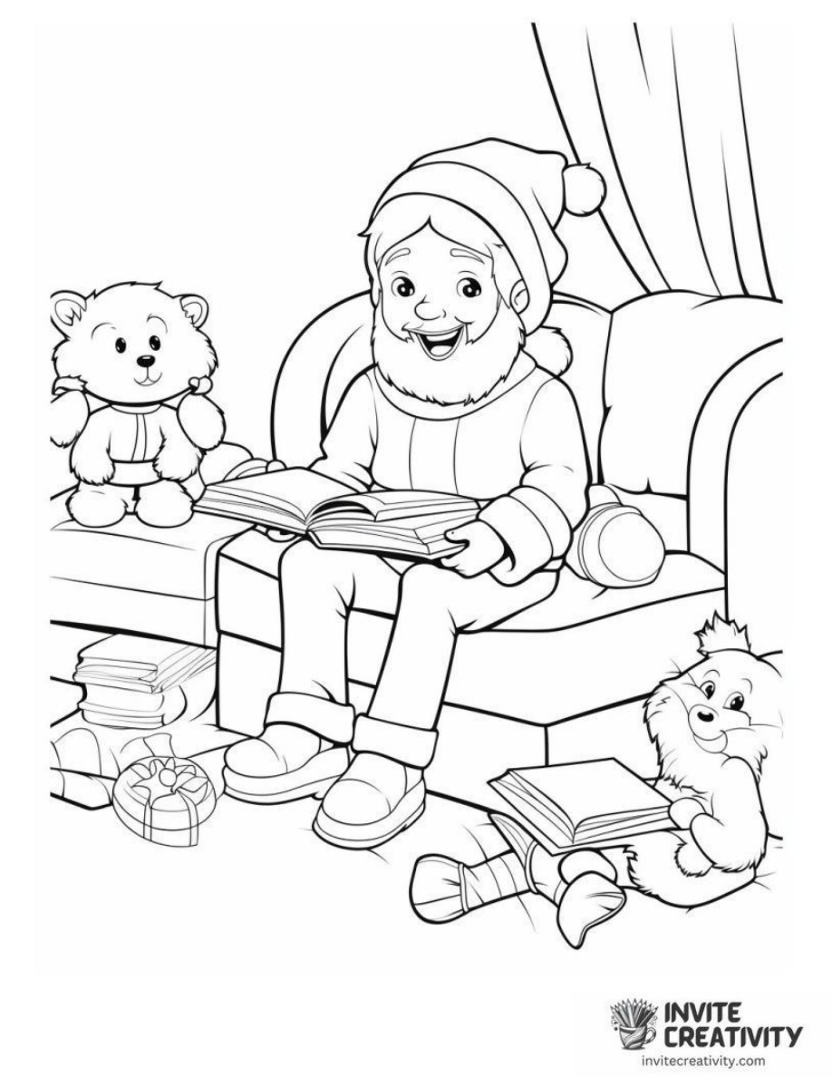 Cozy Santa Listening to Kids Wishes