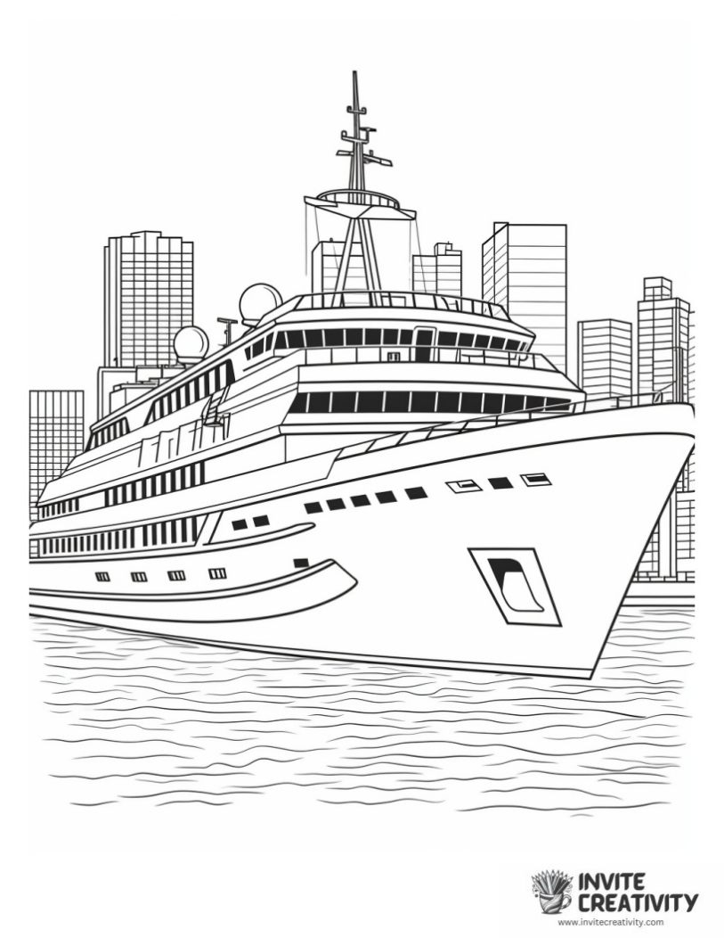 cruise ship coloring page