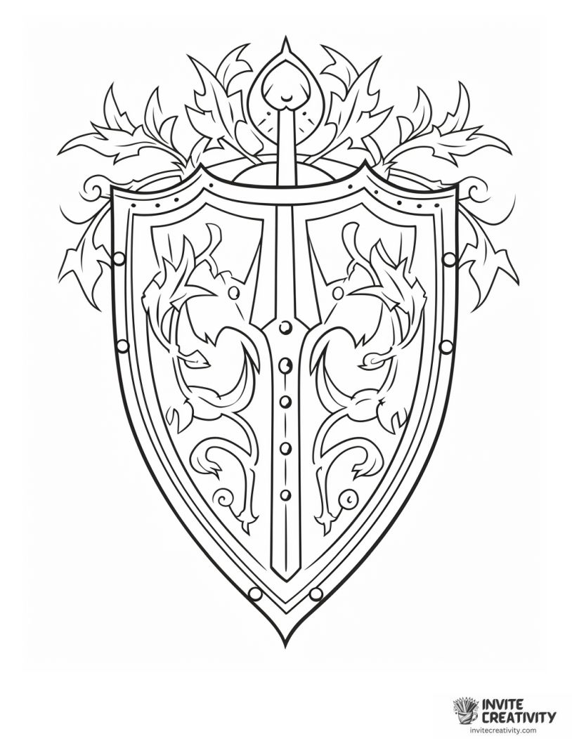 crusader sword and shield illustration
