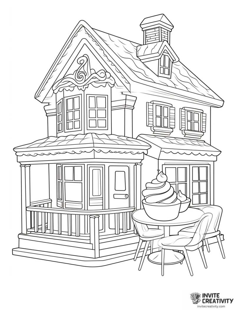 cupcake bakery coloring page
