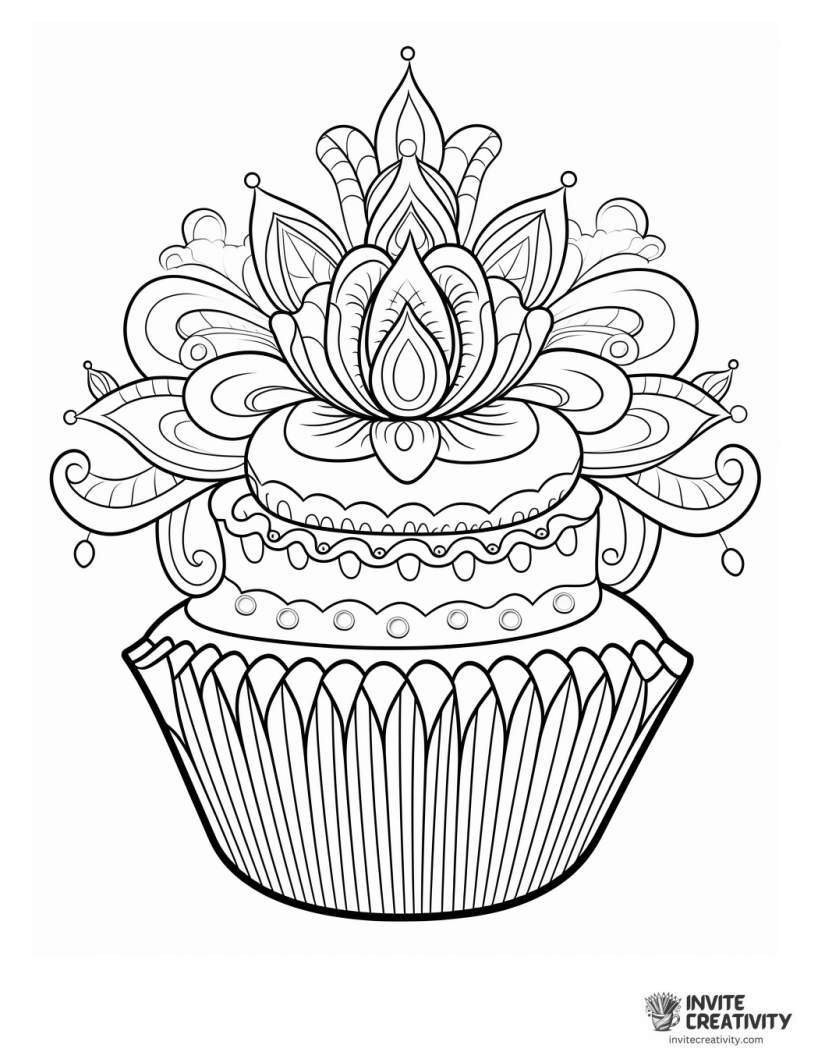cupcake mandala coloring page