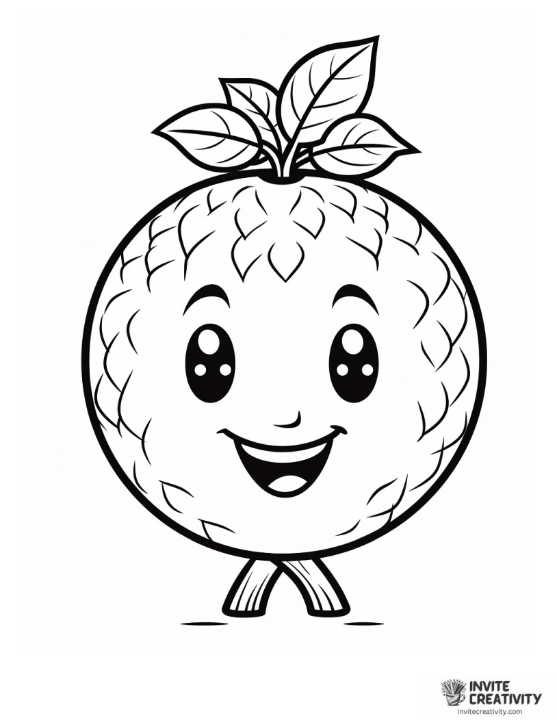 cute avocado character drawing to color