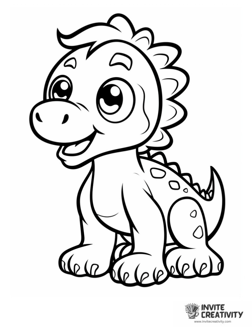 cute baby dinosaur coloring page