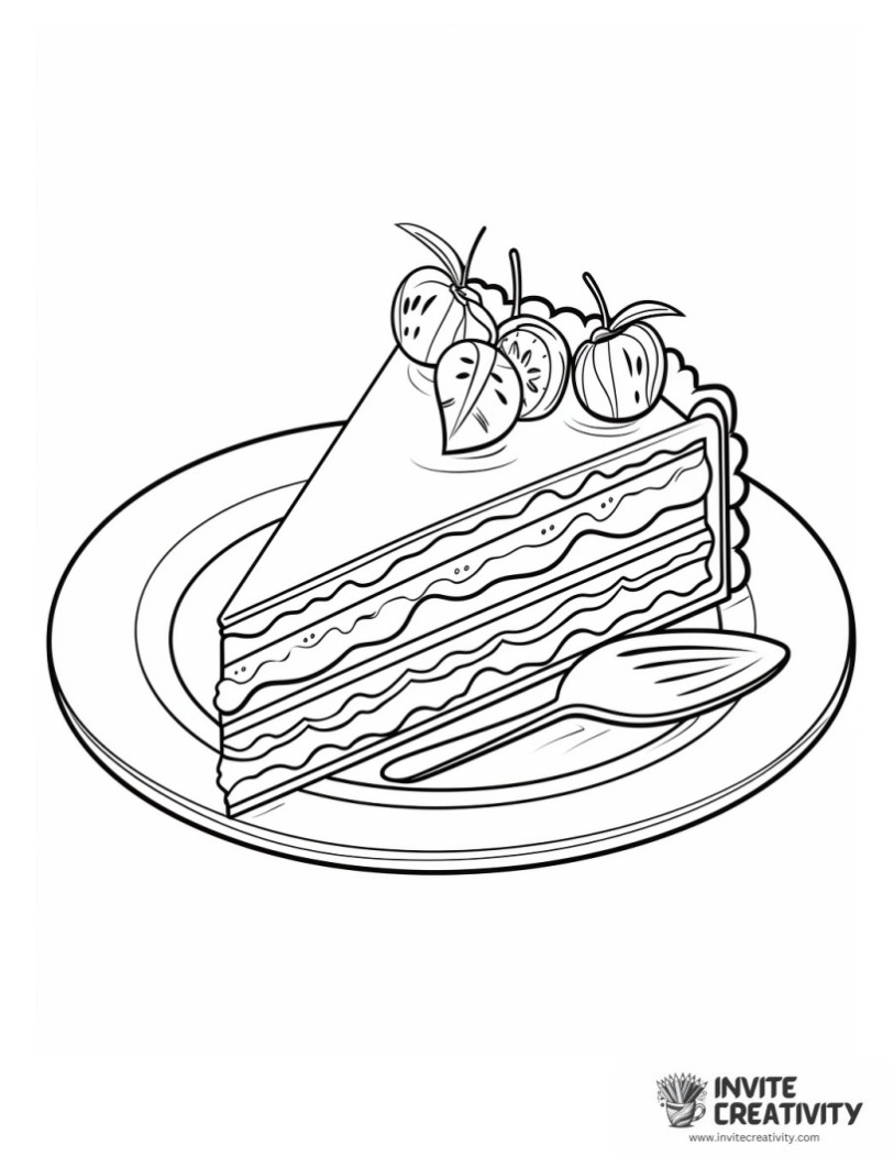 cute cake slice coloring sheet
