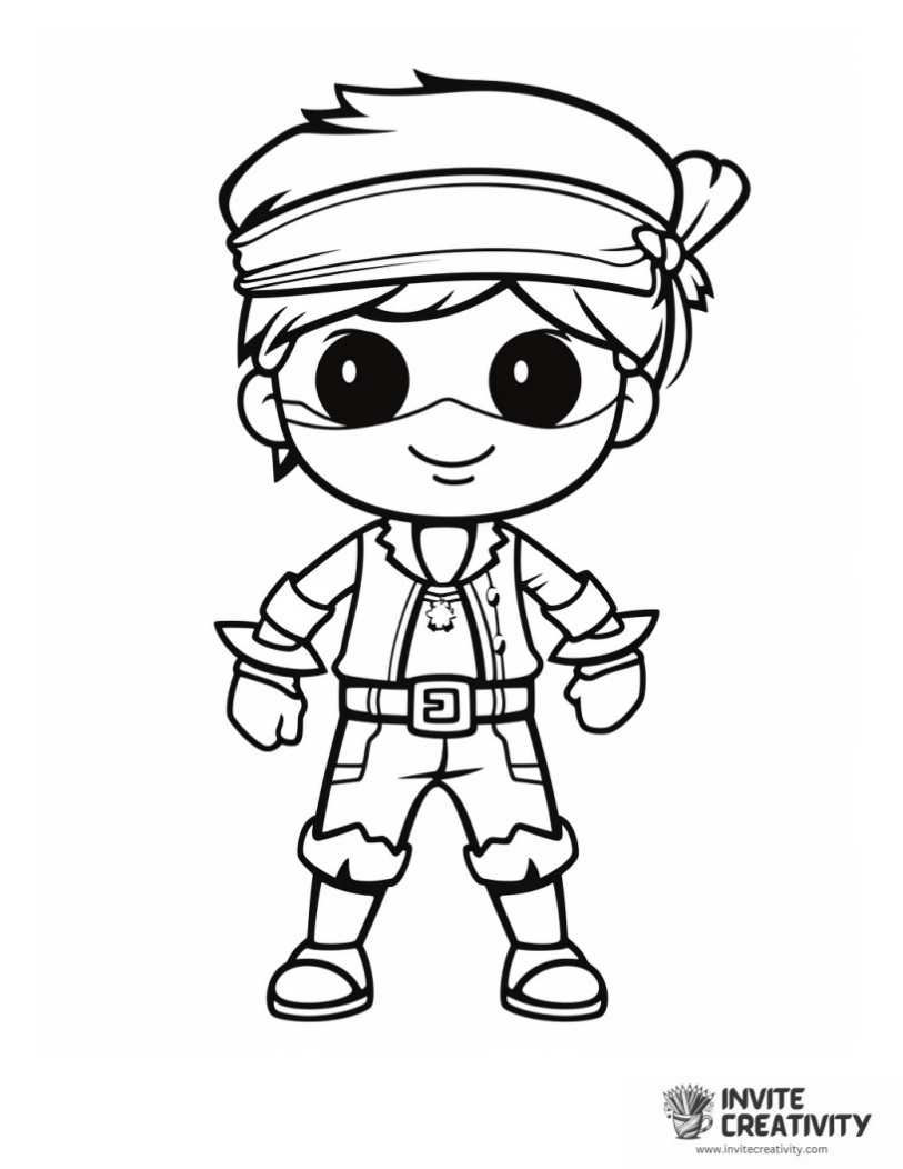 cute cartoon pirate to color