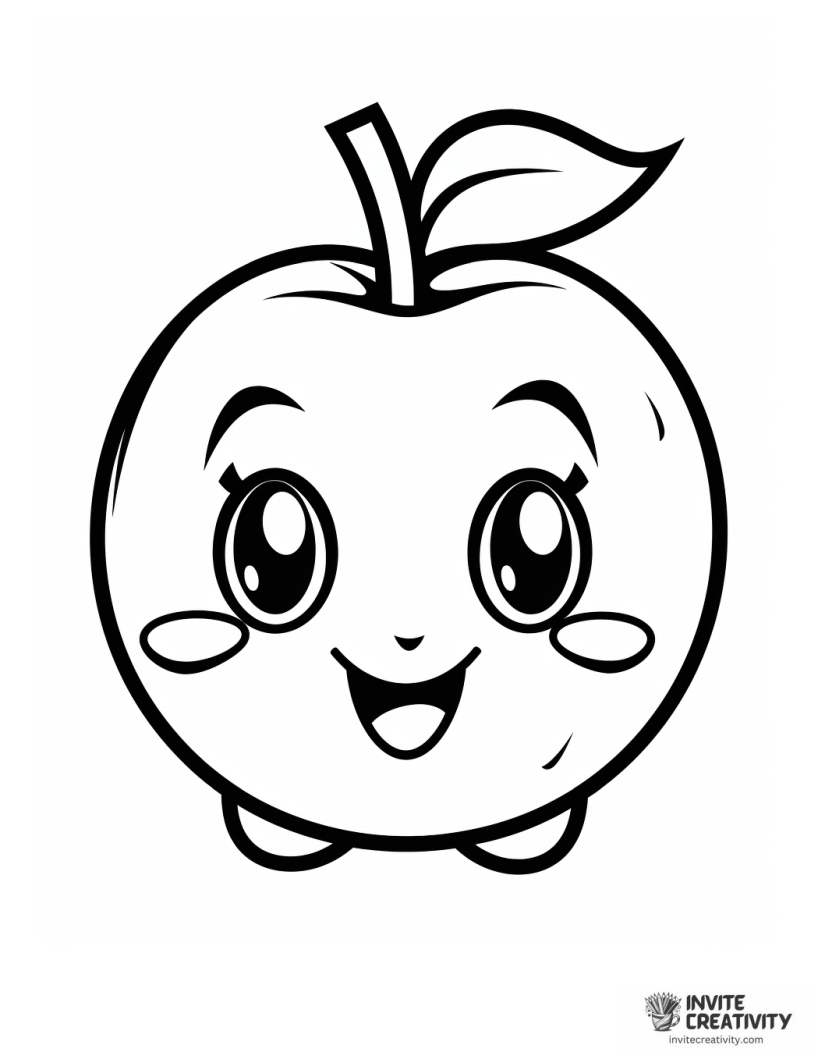 cute cherry cartoon coloring page