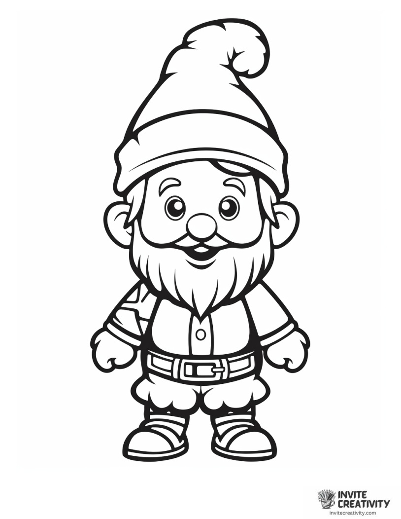 cute christmas gnome to color