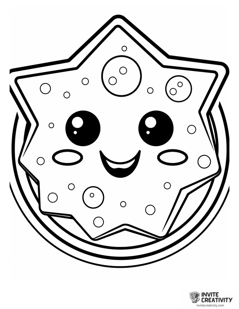 cute cookie cartoon coloring page