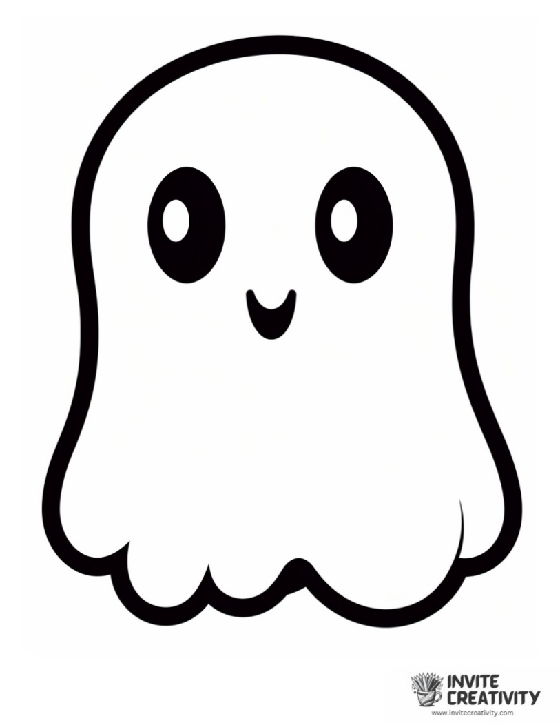 cute ghost for toddlers Coloring book page