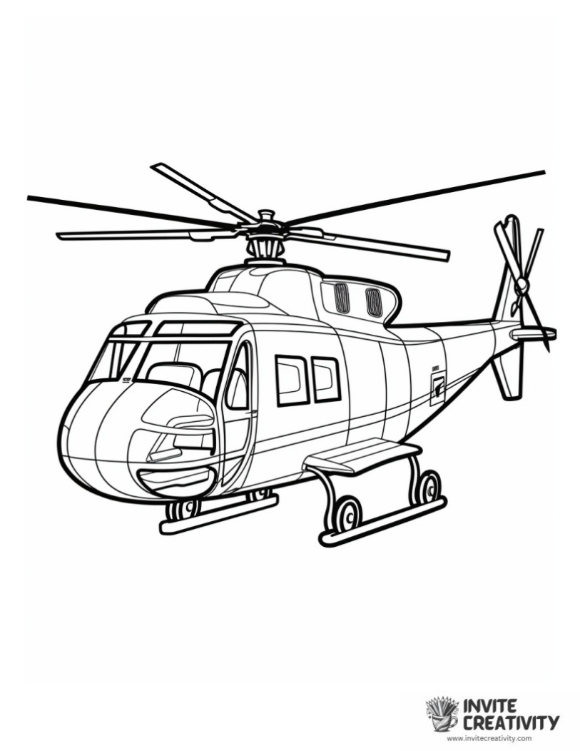 cute helicopter coloring sheet