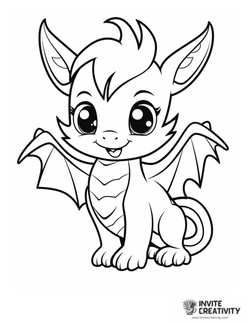 cute hybrid dragon for kids to color