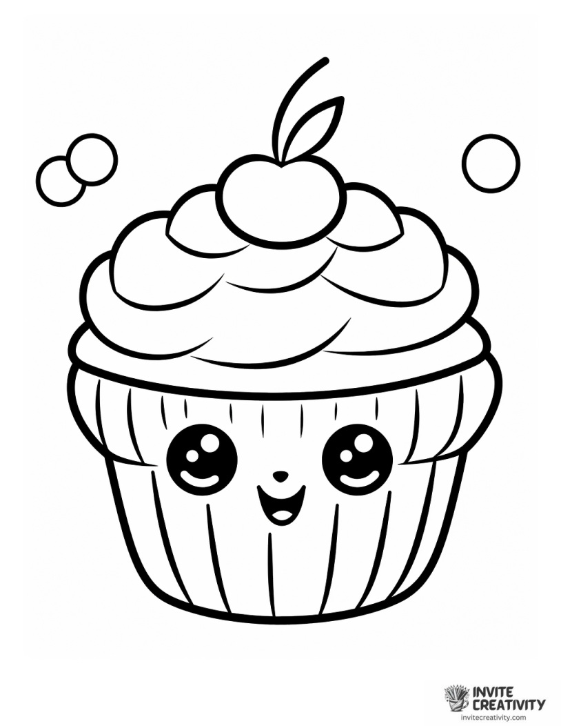 cute kawaii cupcake illustration