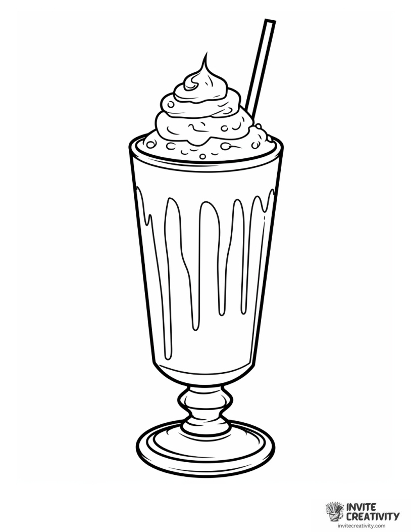 cute milkshake cartoon to color