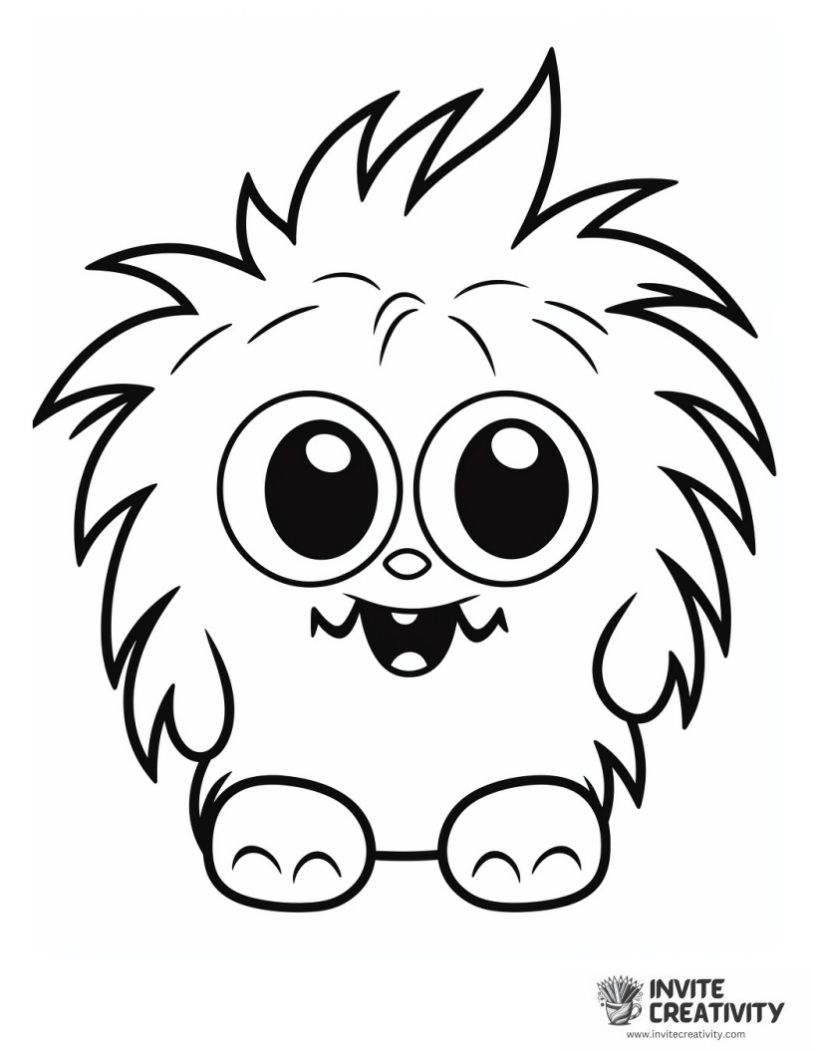 cute monster easy to color