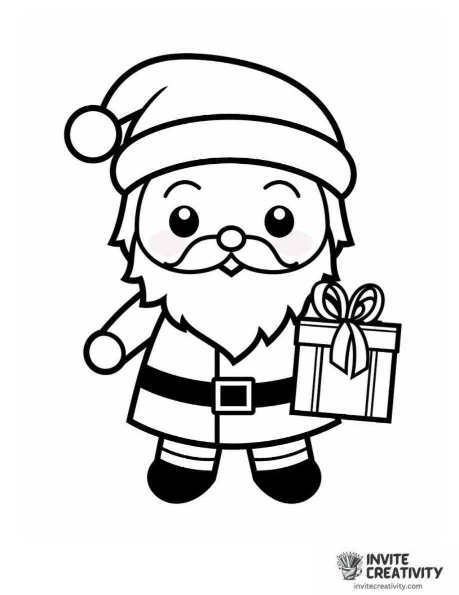 Cute Santa Coloring Sheet of