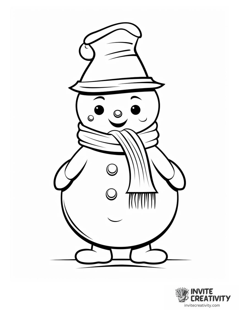 cute snowman Coloring page