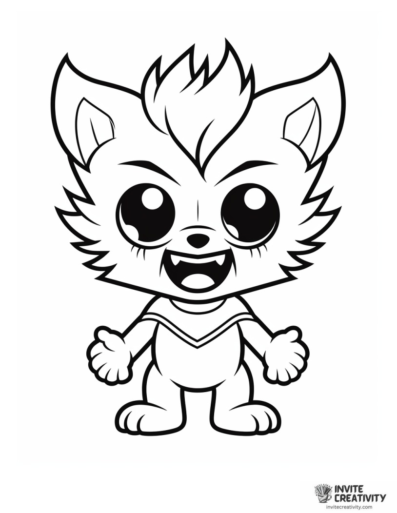 cute werewolf coloring page