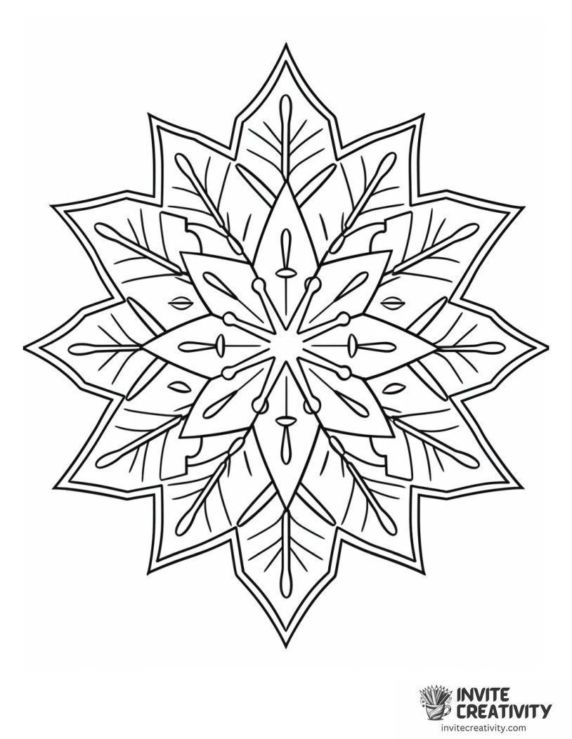 dainty snowflake drawing to color