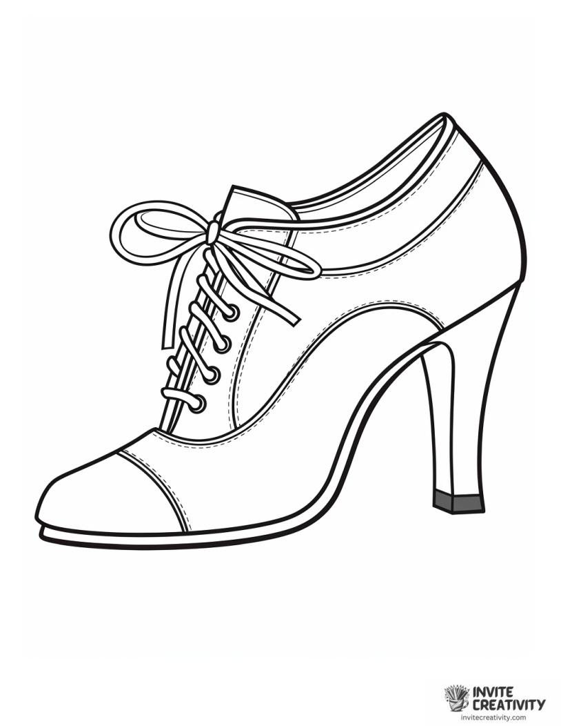 dance shoes drawing to color