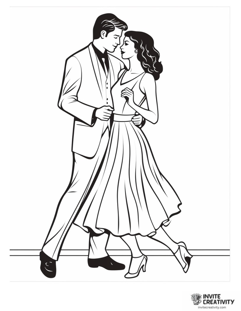 dancing coloring page