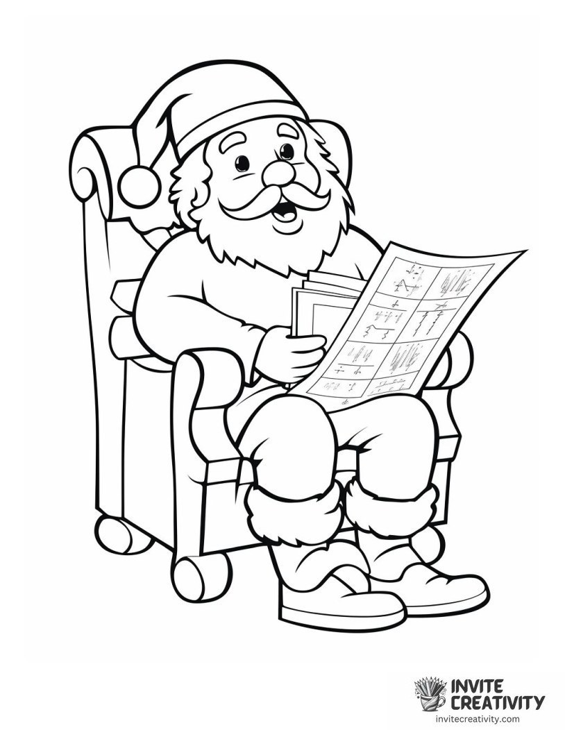 dear santa reading letters Coloring page