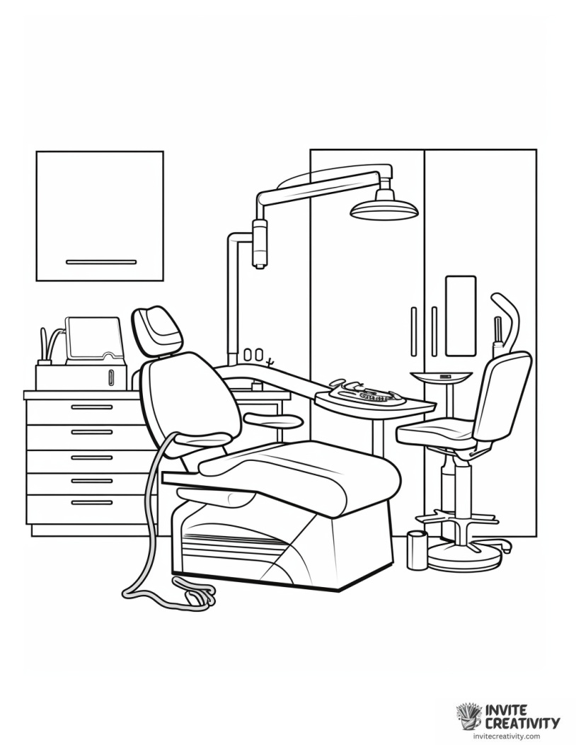 dentist clinic coloring sheet