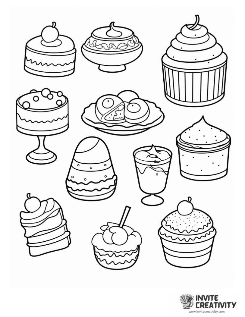dessert food coloring page