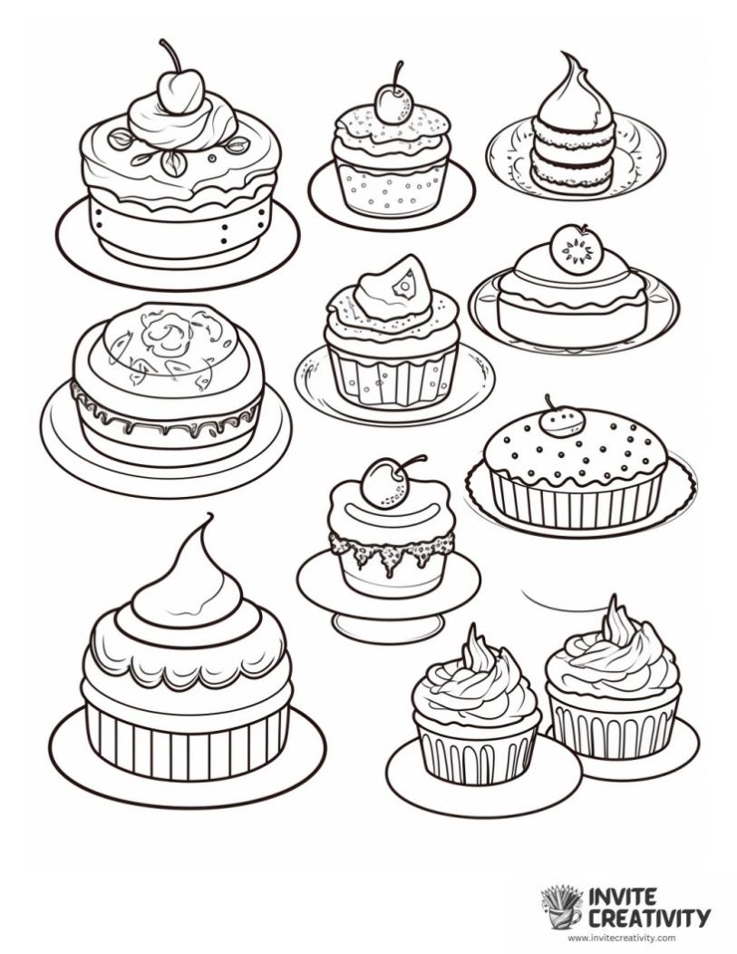 desserts coloring page