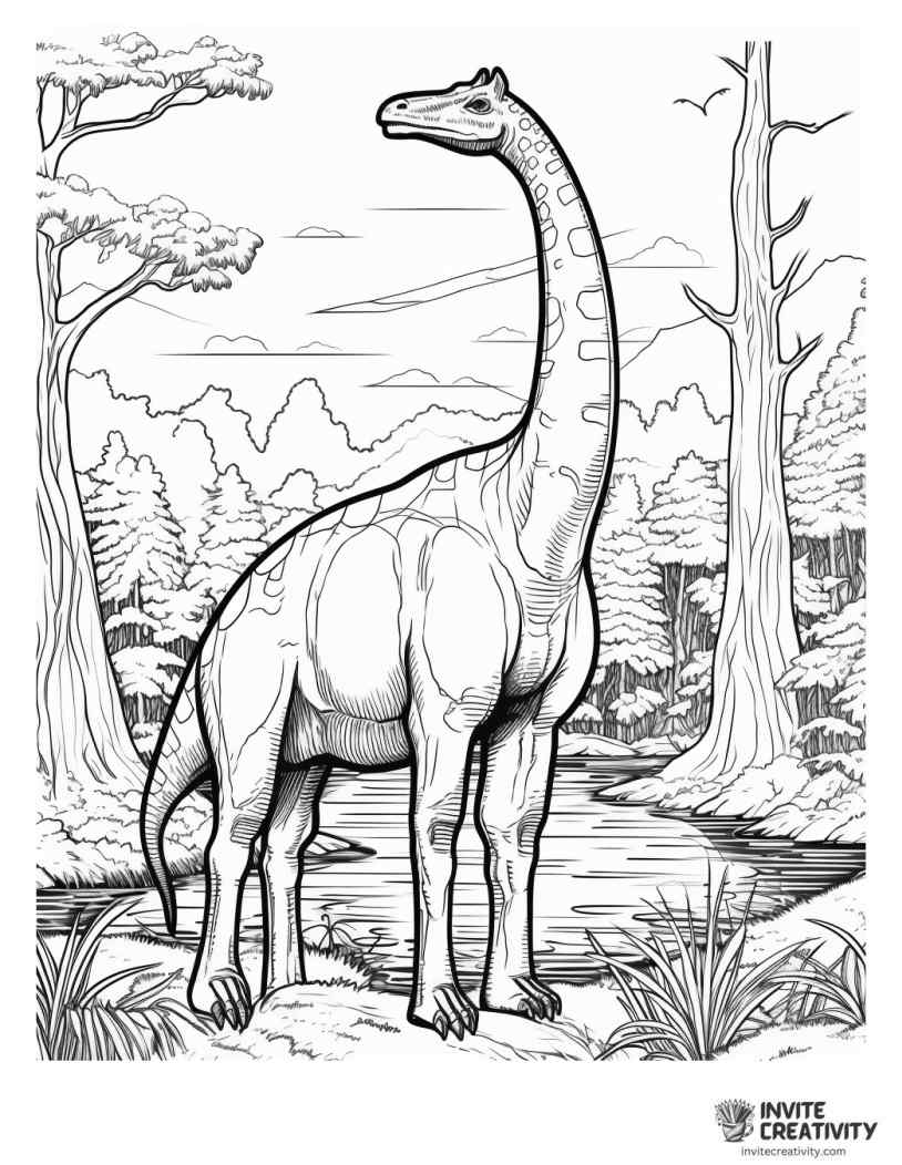 detailed brachiosaurus for adults to color