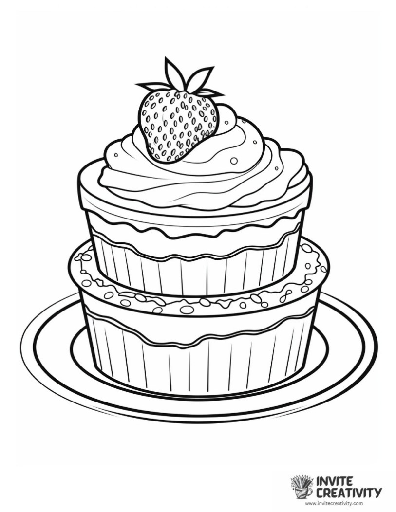 detailed dessert cartoon style to color