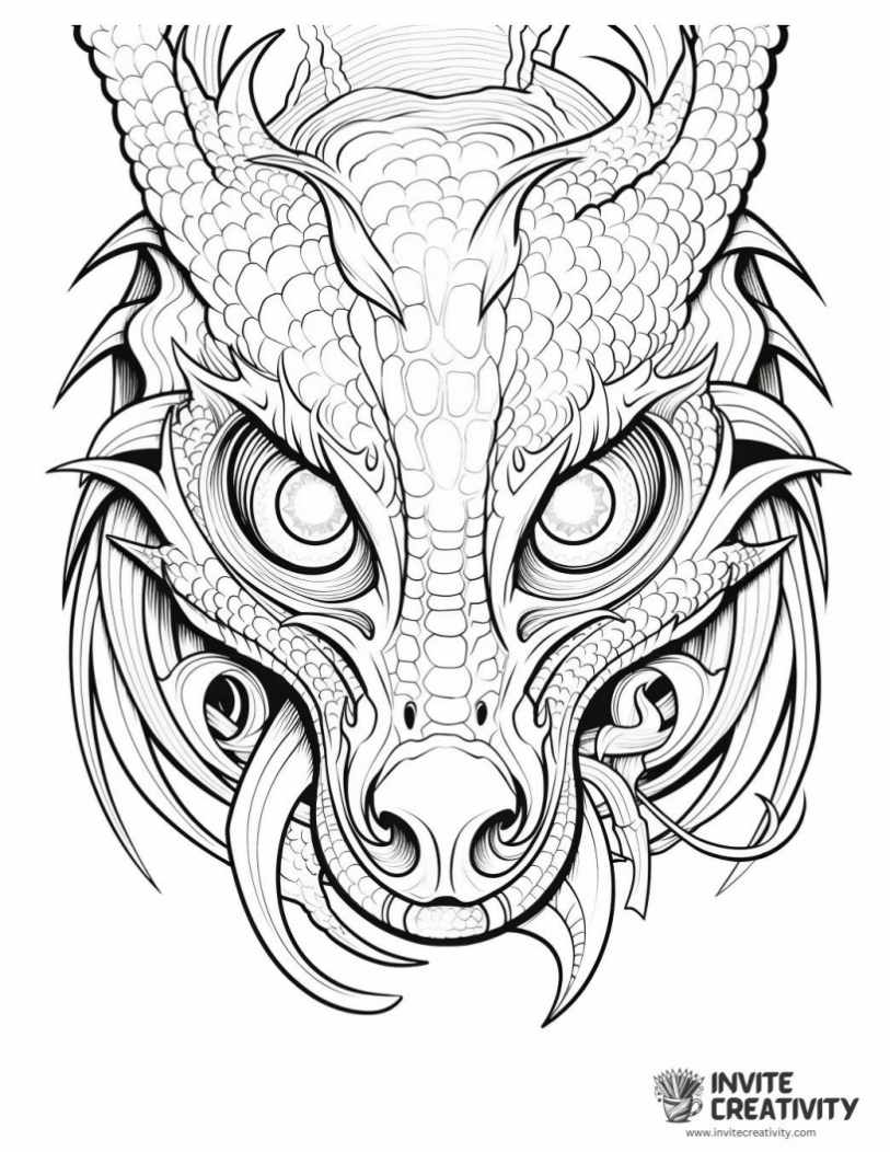 detailed dragon coloring page