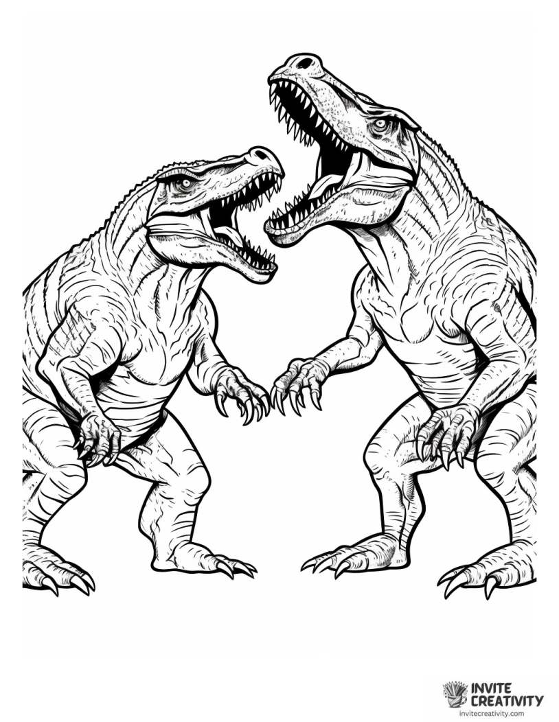 detailed giganotosaurus fighting