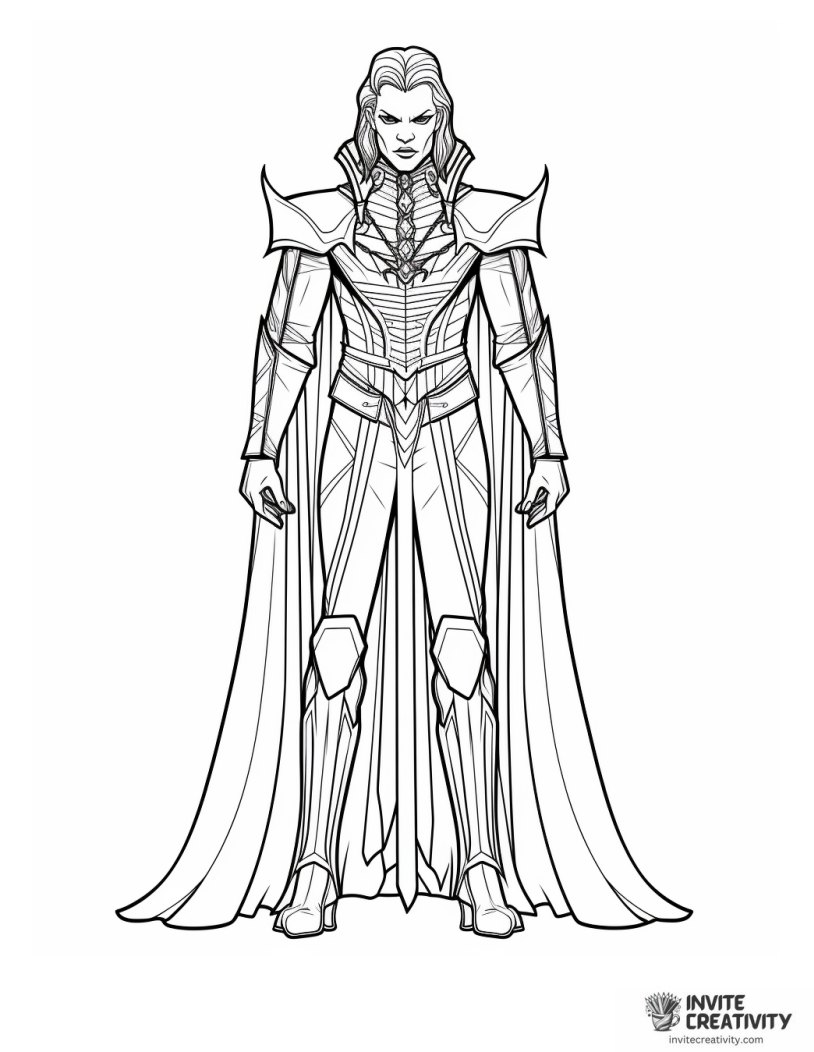 detailed vampire coloring book page