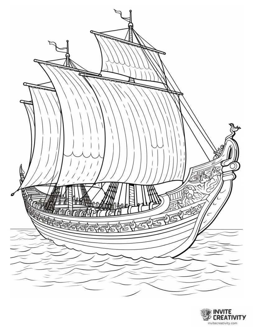 detailed viking longship