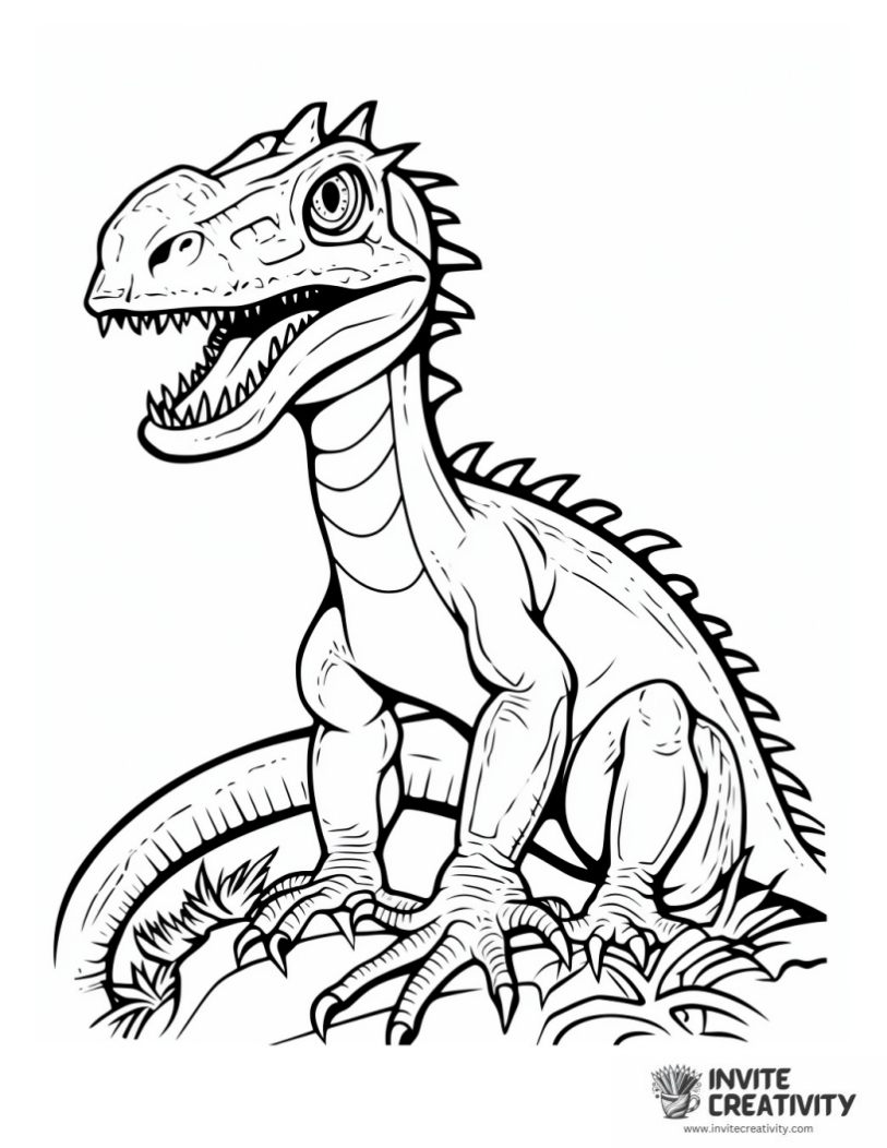 dilophosaurus coloring book page
