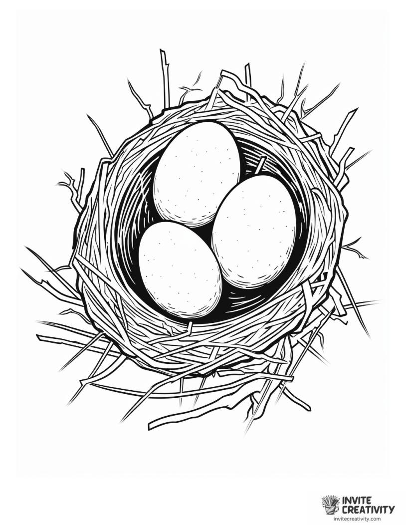 dinosaur egg nest coloring sheet