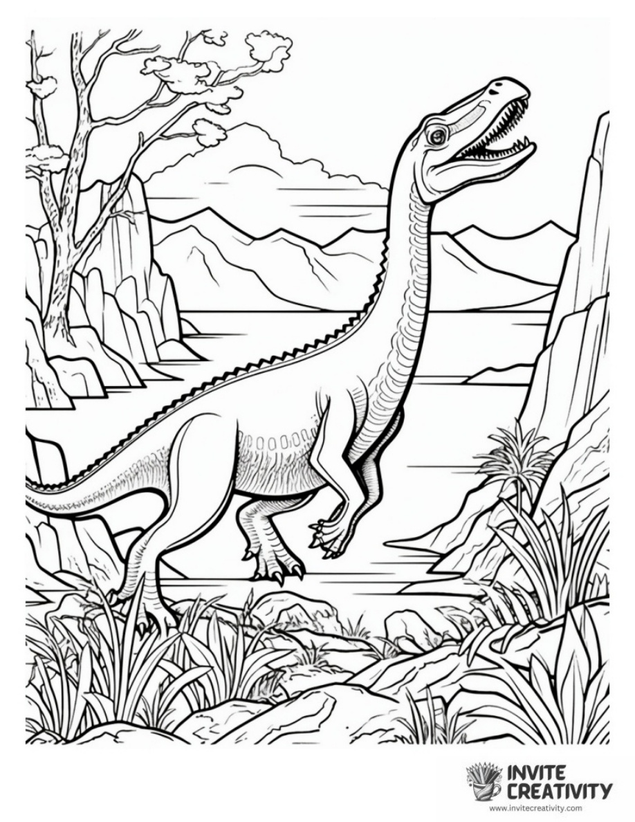Dinosaur in a Prehistoric Setting